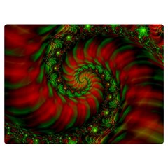 Fractal Green Red Spiral Happiness Vortex Spin Premium Plush Fleece Blanket (extra Small) by Ravend