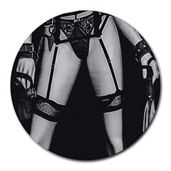 Bdsm Erotic Concept Graphic Poster Round Mousepad by dflcprintsclothing