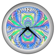 Fractal Geometry Mathematics Gradient Ovals Math Wall Clock (silver)