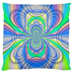 Fractal Geometry Mathematics Gradient Ovals Math Large Cushion Case (one Side) by Ravend