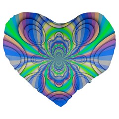 Fractal Geometry Mathematics Gradient Ovals Math Large 19  Premium Heart Shape Cushions by Ravend