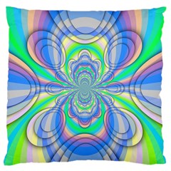 Fractal Geometry Mathematics Gradient Ovals Math Large Premium Plush Fleece Cushion Case (one Side) by Ravend