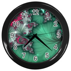 Fractal Spiral Template Abstract Background Design Wall Clock (black)