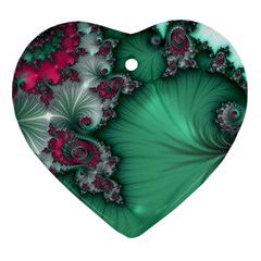 Fractal Spiral Template Abstract Background Design Heart Ornament (two Sides) by Ravend