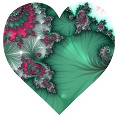 Fractal Spiral Template Abstract Background Design Wooden Puzzle Heart