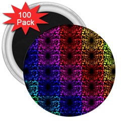 Rainbow Grid Form Abstract Background Graphic 3  Magnets (100 Pack) by Ravend