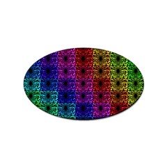 Rainbow Grid Form Abstract Background Graphic Sticker Oval (10 Pack) by Ravend