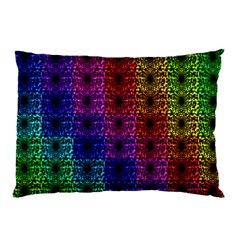 Rainbow Grid Form Abstract Background Graphic Pillow Case (two Sides) by Ravend