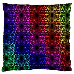 Rainbow Grid Form Abstract Background Graphic Large Cushion Case (two Sides) by Ravend