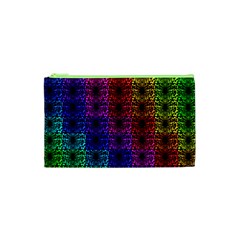 Rainbow Grid Form Abstract Background Graphic Cosmetic Bag (xs)