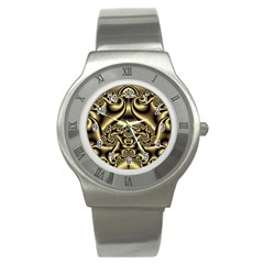 Background Fractal Sample Fantasy Texture Design Stainless Steel Watch by Ravend