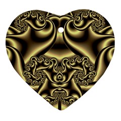 Background Fractal Sample Fantasy Texture Design Heart Ornament (two Sides)