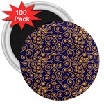 Spiral Pattern Texture Fractal Circle Geometry 3  Magnets (100 pack) Front