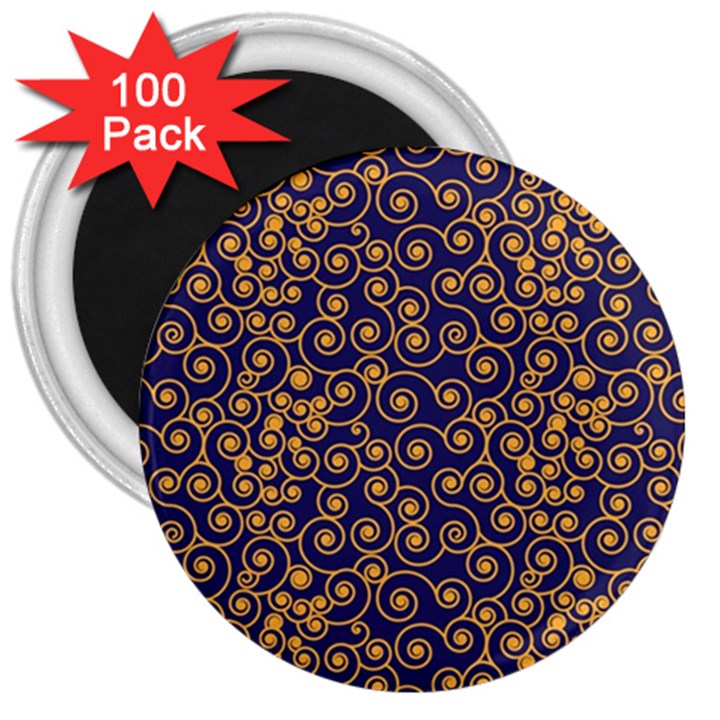 Spiral Pattern Texture Fractal Circle Geometry 3  Magnets (100 pack)