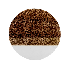 Spiral Pattern Texture Fractal Circle Geometry Marble Wood Coaster (round) by Ravend