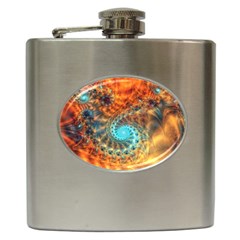 Fractal Math Abstract Mysterious Mystery Vortex Hip Flask (6 Oz) by Ravend