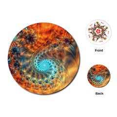 Fractal Math Abstract Mysterious Mystery Vortex Playing Cards Single Design (round)