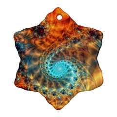 Fractal Math Abstract Mysterious Mystery Vortex Snowflake Ornament (two Sides) by Ravend