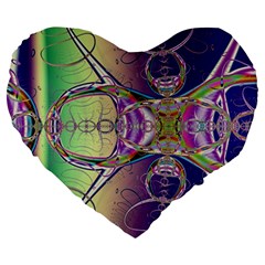 Fractal Abstract Digital Art Art Colorful Large 19  Premium Heart Shape Cushions