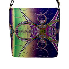 Fractal Abstract Digital Art Art Colorful Flap Closure Messenger Bag (l) by Ravend