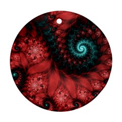 Fractal Spiral Vortex Pattern Art Digital Ornament (round)