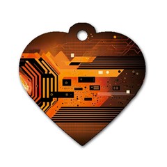 Technology Design Tech Computer Future Business Dog Tag Heart (one Side) by Ravend