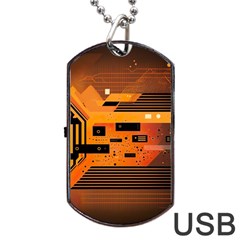 Technology Design Tech Computer Future Business Dog Tag Usb Flash (two Sides) by Ravend