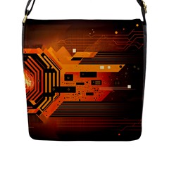 Technology Design Tech Computer Future Business Flap Closure Messenger Bag (l) by Ravend