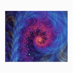 Fractal Fractals Spiral Vortex Blue Dark Art Small Glasses Cloth (2 Sides) by Ravend