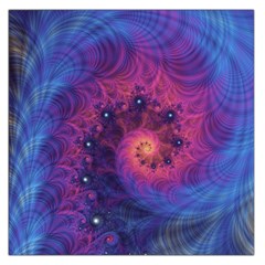 Fractal Fractals Spiral Vortex Blue Dark Art Square Satin Scarf (36  X 36 ) by Ravend