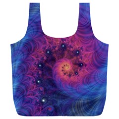 Fractal Fractals Spiral Vortex Blue Dark Art Full Print Recycle Bag (xxl) by Ravend