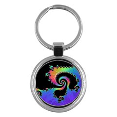 Fractal Spiral Vortex Swirl Whirlpool Math Key Chain (round) by Ravend