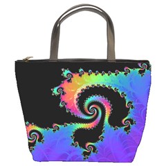 Fractal Spiral Vortex Swirl Whirlpool Math Bucket Bag by Ravend