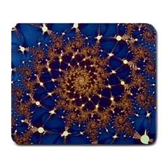 Fractal Spiral Art Pattern Blue Design Large Mousepad