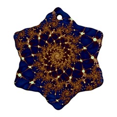 Fractal Spiral Art Pattern Blue Design Ornament (Snowflake)