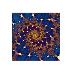 Fractal Spiral Art Pattern Blue Design Satin Bandana Scarf 22  X 22 