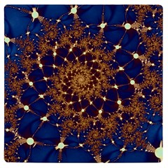 Fractal Spiral Art Pattern Blue Design Uv Print Square Tile Coaster 