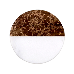 Fractal Spiral Art Pattern Blue Design Classic Marble Wood Coaster (round)  by Ravend