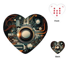 Illustrations Technology Robot Internet Processor Playing Cards Single Design (heart)