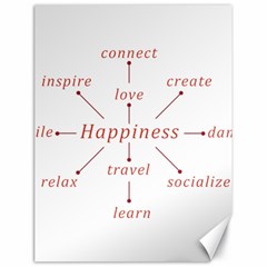 Happiness Typographic Style Concept Canvas 18  X 24  by dflcprintsclothing