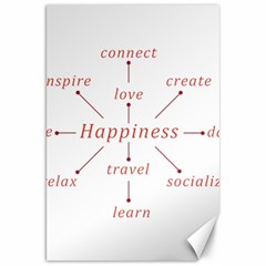 Happiness Typographic Style Concept Canvas 20  X 30  by dflcprintsclothing