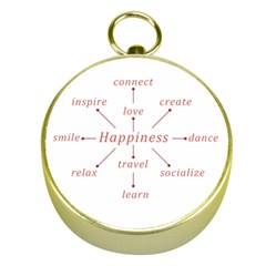 Happiness Typographic Style Concept Gold Compasses by dflcprintsclothing