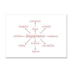 Happiness Typographic Style Concept Crystal Sticker (a4) by dflcprintsclothing