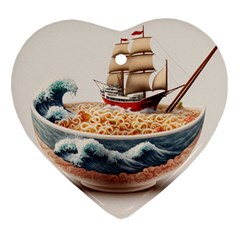 Ai Generated Noodles Pirate Chinese Food Food Heart Ornament (two Sides) by danenraven