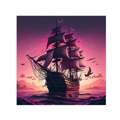 Ship Pirate Adventure Landscape Ocean Sun Heaven Square Satin Scarf (30  X 30 ) by danenraven