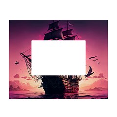 Ship Pirate Adventure Landscape Ocean Sun Heaven White Tabletop Photo Frame 4 x6  by danenraven