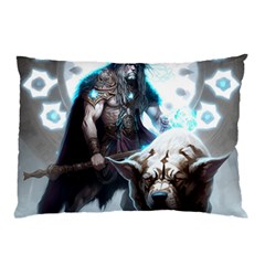 Ai Generated Viking God Fantasy Dog Norse Man Pillow Case by danenraven