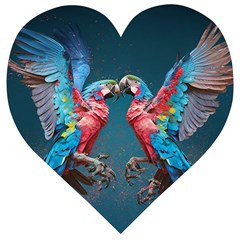 Birds Parrots Love Ornithology Species Fauna Wooden Puzzle Heart by danenraven
