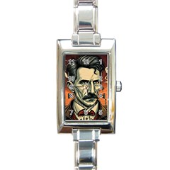 Ai Generated Nikola Tesla Tesla Nikolas Electricity Rectangle Italian Charm Watch by danenraven