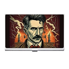 Ai Generated Nikola Tesla Tesla Nikolas Electricity Business Card Holder by danenraven